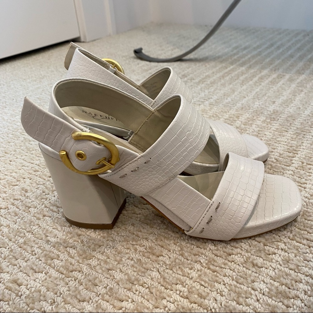 White Heeled Sandals